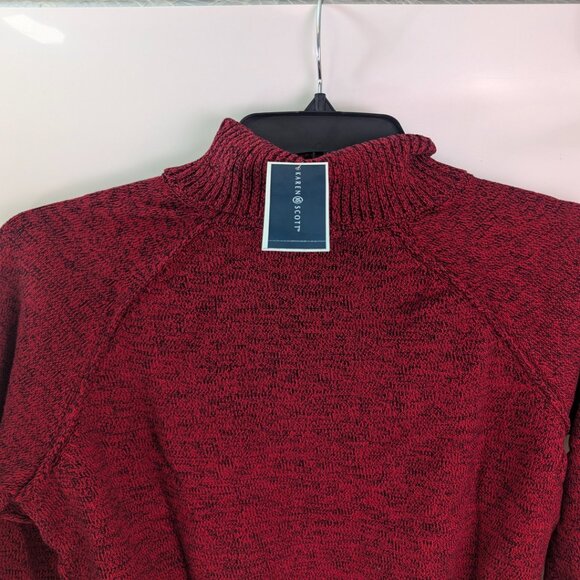 NEW Karen Scott Jersey sweater Turtle Neck -size XL -Color new red amore - Picture 5 of 9